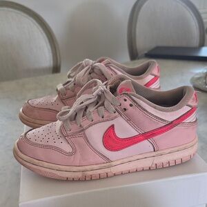 Nike Pink and Red Low-Top Sneakers